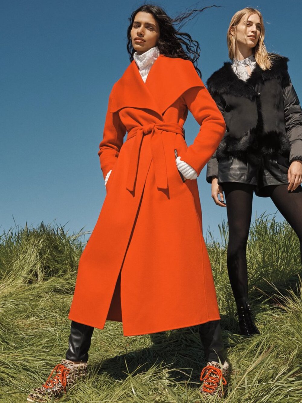 Mackage MAI-CN Double-Face Wool Wrap Long Coat